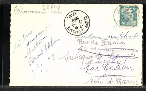 AK Arleuf, l`Eglise, Strasse an der Kirche