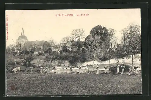 AK Suilly-la-Tour, Vue Sud-Est, Teilansicht mit Kirche