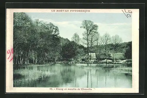AK Chazelle, Etang et Moulin, Blick vom Teich auf die Mühle