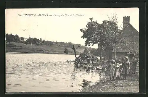 AK St-Honoré-les-Bains, Etang du Seu et le Château