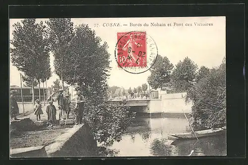 AK Cosne, Bords du Nohain et Pont des Victoires