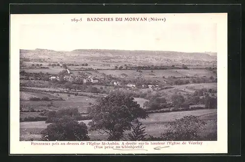 AK Bazoches du Morvan, Panorama pris au-dessus de l`Eglise St-Aubin