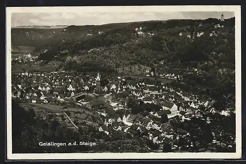 AK Geislingen a. d. Steige, Totalansicht des Ortes