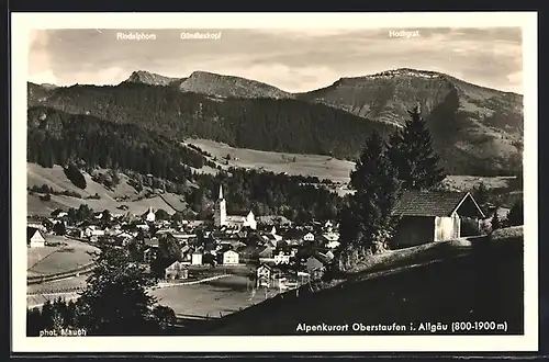 AK Oberstaufen i. Allgäu, Ortsansicht bei Sonnenlicht
