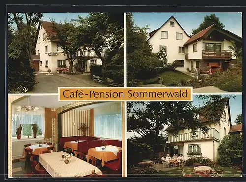 AK Dornhan, Café-Pension Sommerwald, Innenansicht