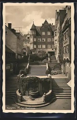 AK Kempten, Freitreppe mit Pflanzen