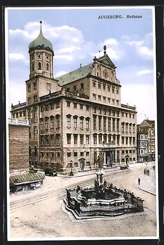 AK Augsburg, Blick zum Rathaus