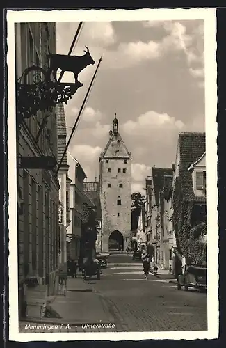 AK Memmingen, Ulmerstrasse mit Torturm