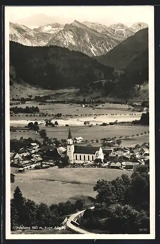 AK Hindelang /Bayr. Allgäu, Ortspartie mit Kirche