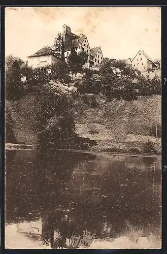 AK Berneck i. Schwarzwald /Württbg., Uferpartie