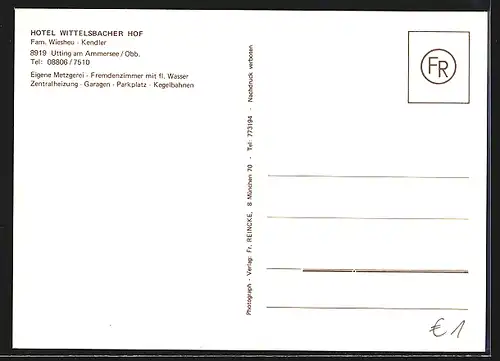 AK Utting am Ammersee, Hotel Wittelsbacher Hof