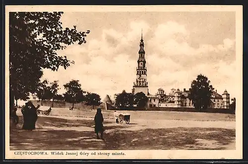 AK Czestochowa, Widok Jasnej Gory od strony miasta