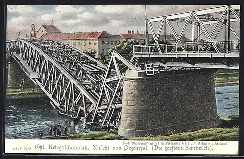 AK Przemysl, Zerstörte Sanbrücke