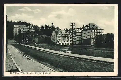 AK Krynica, Willa Biarritz, Hanka i Lwigrod