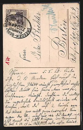 AK Zwei Kinder in einer Ballon-Gondel