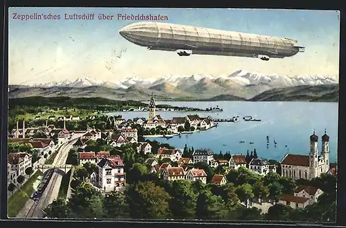 AK Friedrichshafen, Zeppelin`sches Luftschiff, Zug