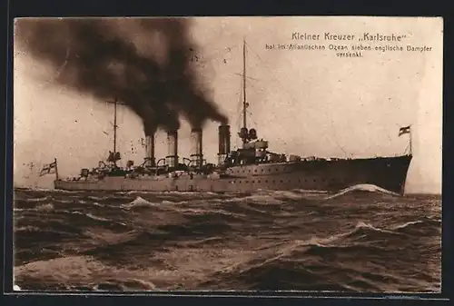 AK Kriegsschiff Kleiner Kreuzer Karlsruhe