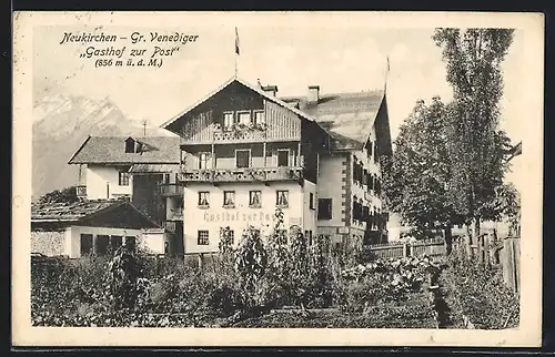 AK Neukirchen, Gasthof zur Post mit Garten