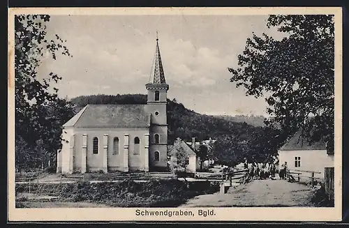 AK Schwendgraben, Ortsansicht mit Kirche