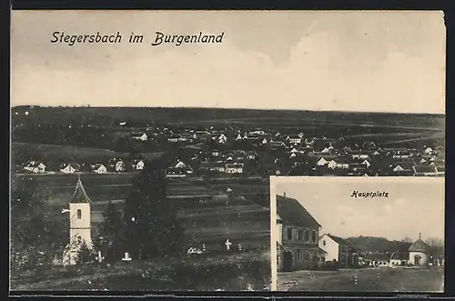 AK Stegersbach, Ortsansicht mit Hauptplatz