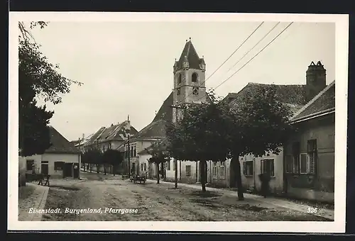 AK Eisenstadt, Pfarrgasse mit Kirche