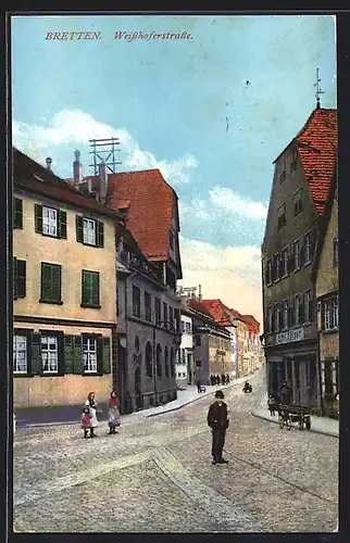 AK Bretten, Weisshofstrasse, Emil Kaiser Laden