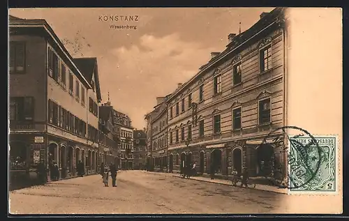 AK Konstanz, Strasse am Wessenberg mit Geschäften