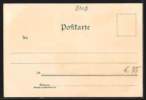 Lithographie Mittenwald, Hotel zur Post, Am Lauter-See