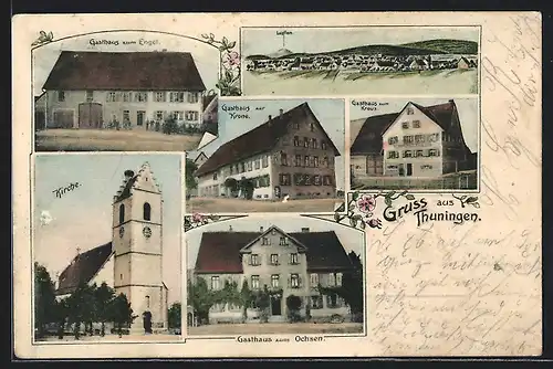 AK Thuningen, Gasthaus zum Ochsen, Gasthaus zur Krone, Gasthaus zum Engel