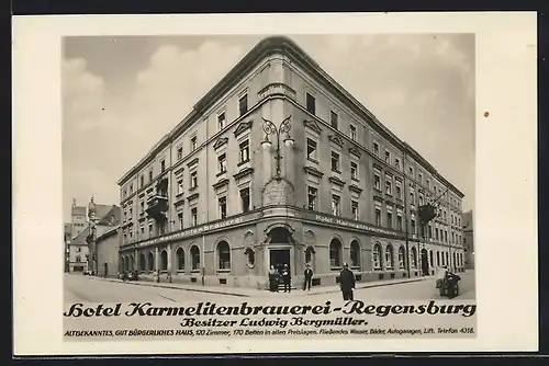 AK Regensburg, Hotel Karmelitenbrauerei