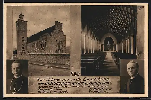 AK Heilbronn, Einweihung der St. Augustinuskirche 1926, Pfarrer Dr. Stegmann & Weihbischof Dr. Sproll