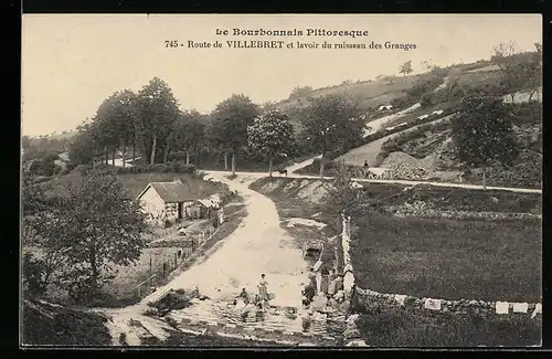 AK Le Bourbonnais Pittoresque, Route de Villebret et lavoir du ruisseau des Granges