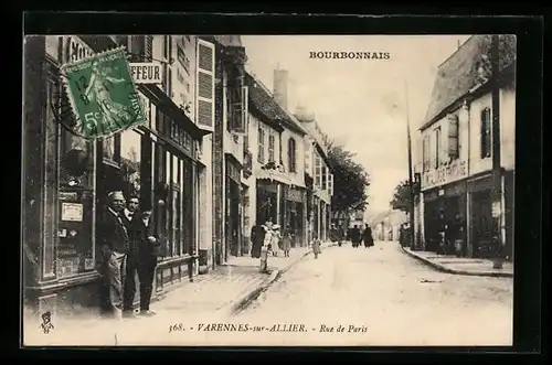 AK Varennes-sur-Allier, Bourbonnais, Rue de Paris