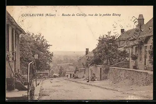 AK Couleuvre, Route de Cerilly, vue de la petite Etang