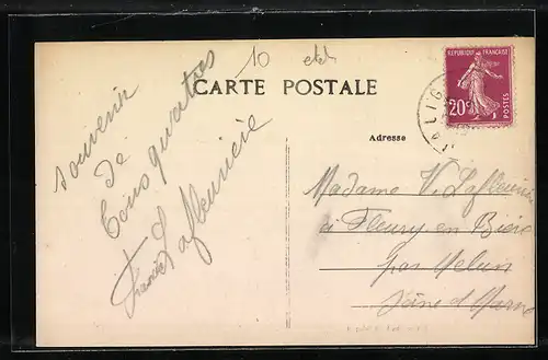 AK Jaligny, Rue de la Poste et Route du Donjon