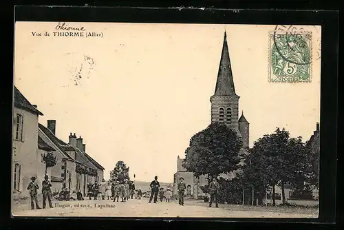 AK Thiorme, Ortspartie mit Kirche