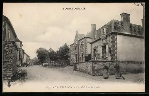 AK Saint-Lèon, La Mairie et la Poste