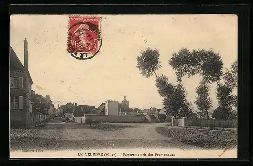 AK Le Veurdre, Panorama pris des Promenades