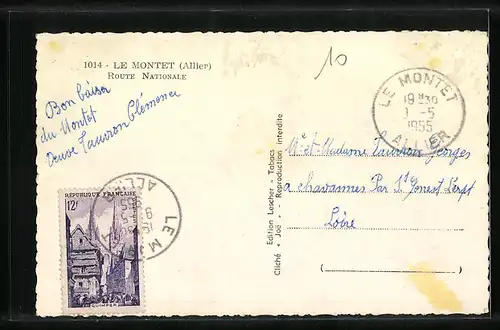 AK Le Montet, Route Nationale