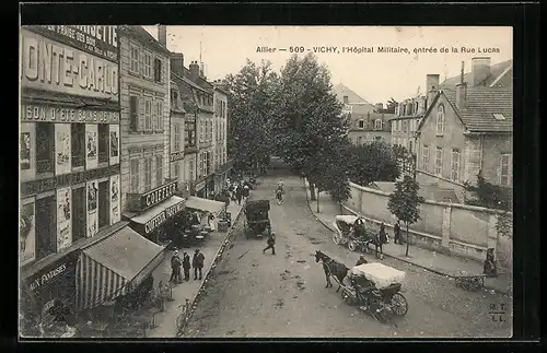 AK Vichy, l`Hopital Militaire, entrèe de la Rue Lucas