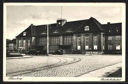 AK Flensburg Reichsbahnhof