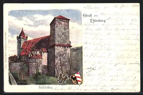 AK Nürnberg, Kaiserstallung mit Wappen