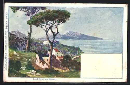 Künstler-AK Capri, Blick von Sorrent