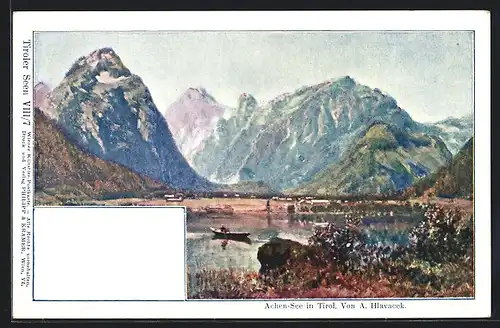 Künstler-AK Philipp + Kramer Nr. VIII /7, sign. Anton Hlavacek: Achen-See in Tirol