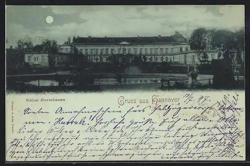 Mondschein-AK Hannover, Schloss Herrenhausen