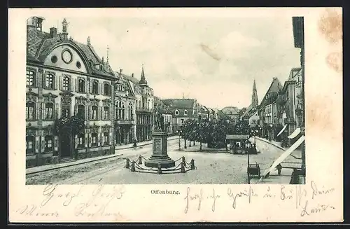 AK Offenburg, Ansicht v. Marktplatz