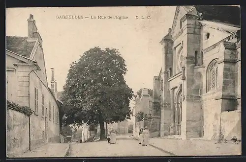 AK Sarcelles, La Rue de l`Eglise