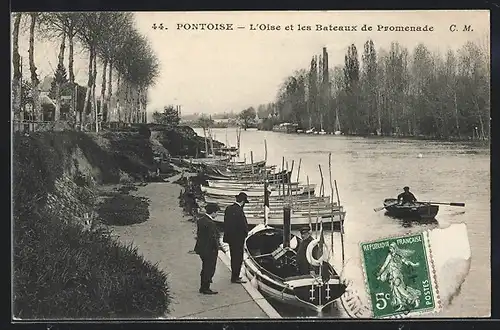 AK Pontoise, L`Oise et les Bateaux de Promenade