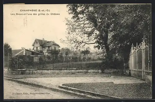 AK Champagne, Les Broux et l`une grilles du Chateau