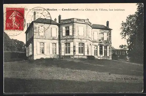 AK Condècourt, Le Chateau de Villette, face intèrieur